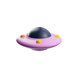 Alien spaceships fantasy ufo rendered icon 3d vector