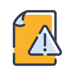 error document file paper page warning vector image