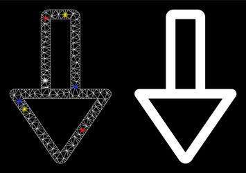 flare mesh network down icon with flash spots vector image