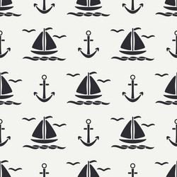 flat line monochrome seamless pattern ocean vector image