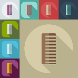 flat modern design with shadow icons comb vector image