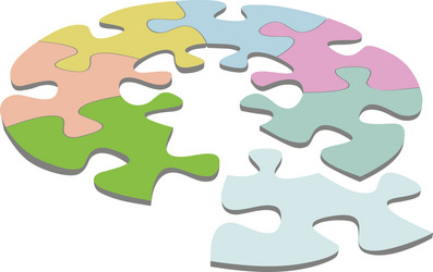 Colorful jigsaw puzzle in four pieces Royalty Free Vector