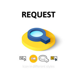 request icon in different style vector