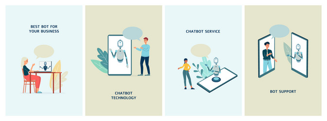 set banners for app or site with chatbot vector image