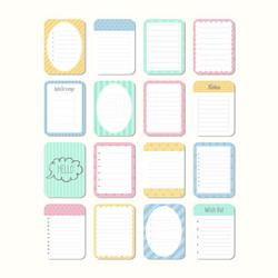 sheets of paper template notepad collection vector image