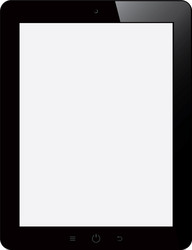 tablet computer with blank screen on isolated vector image