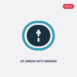 two color up arrow with broken line icon from vector image