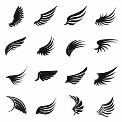 Wings icons set Royalty Free Vector Image - VectorStock