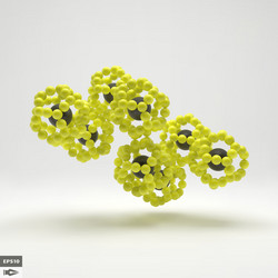 3d molecule structure futuristic technology style vector