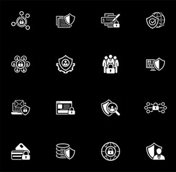 Flat design protection and security icons set vector