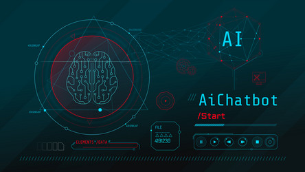 futuristic interface for brain research with data vector image