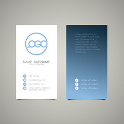 Modern simple vertical business card template vector