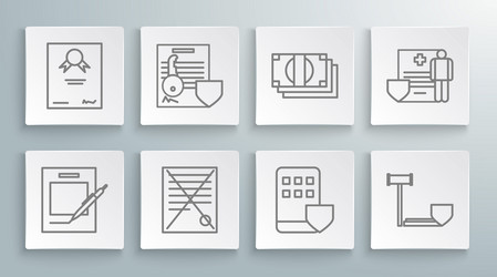 set line blank notebook and pen delete file vector image