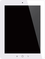 tablet computer with black screen on isolated vector image