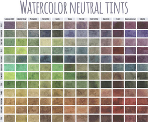 Watercolor Mixing Chart - Neutral Tints vector image