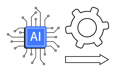 artificial intelligence chip enabling automation vector image