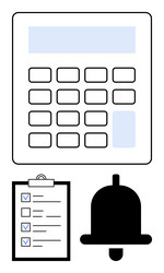 calculator checklist and notification icon vector image