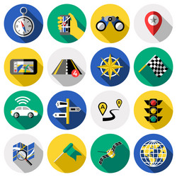 flat navigation icon set vector