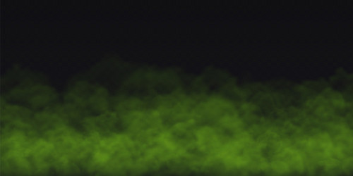 green fog effect on transparent dark background vector image