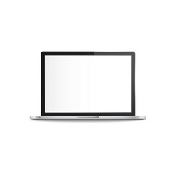 mockup front view open laptop with blank screen vector image