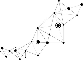 polygonal space background with connecting dots vector image