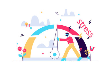 stress level reduced with problem and pressure vector image