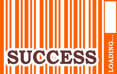 Success word build in bar code vector