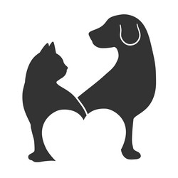 Adorable Pet Hearts - Dog & Cat Vector Image
