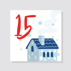 advent calendar with number 15 vector