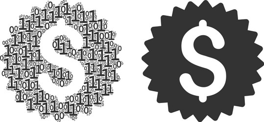 bank seal mosaic of binary digits vector image