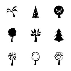 Black Tree Icon Set vector image