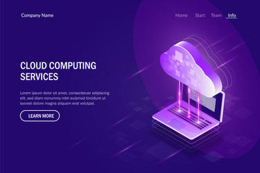 Cloud computing services isometric concept vector