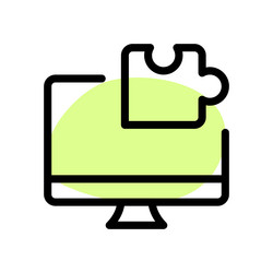 digital puzzle brain game installed in desktop vector image