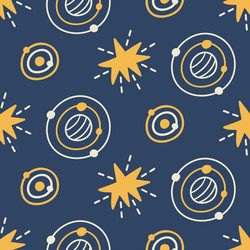 hand drawn outer space seamless pattern vector image