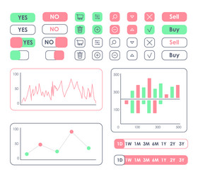 sales forecast ui elements kit vector image