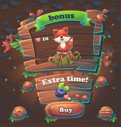 Cartoon wooden game assets Royalty Free Vector Image