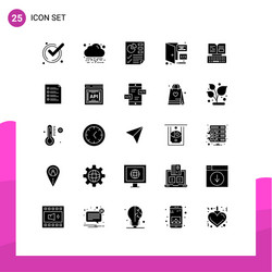 25 universal solid glyphs set for web and mobile vector