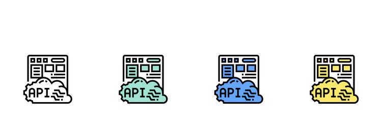 application programming interface icon outline vector image