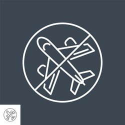 avoid travel related thin line icon vector image