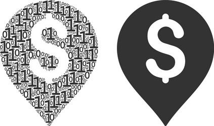 banking map marker mosaic of binary digits vector image