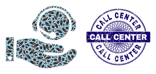 call center service recursion mosaic of vector image