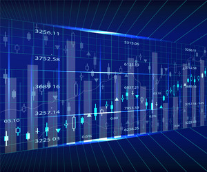 candle stick graph chart background card vector image