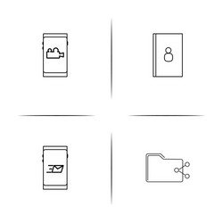 internet of things simple linear icons set vector image