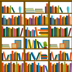 library bookstore - seamless pattern with books vector image