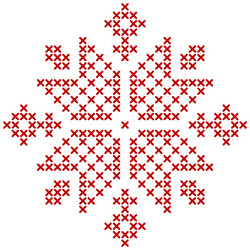 Scandinavian knitting pattern geometric redwork vector