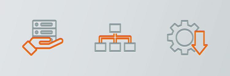 set line cost reduction server data web hosting vector image