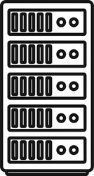 storage data cloud server icon outline style vector image