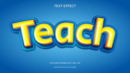 teach text effect vector image