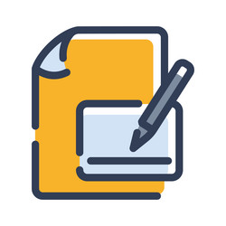 write document file paper page letter single vector image