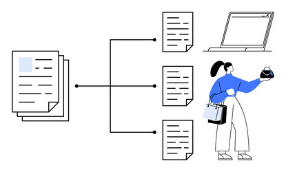 document organization and digital workflow vector image